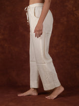 Chanderi Parallel - White