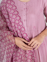 Cotton Hand Block Printed Kurta - Pink