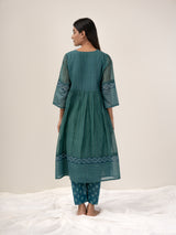 Cotton Hand Block Printed kurta- Green