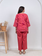 Cotton Screen Printed Short Kurti - Pink