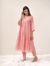 Chanderi Parallel - Pink