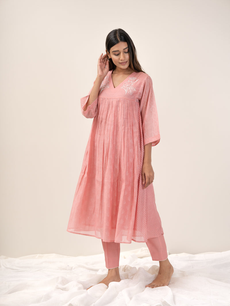 Chanderi Parallel - Pink