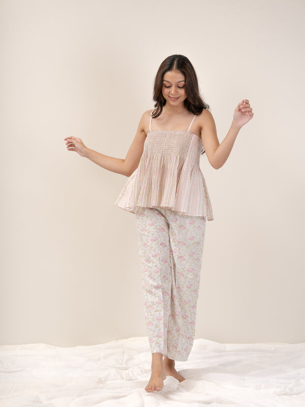Cotton Hand Block Printed Top - Pink