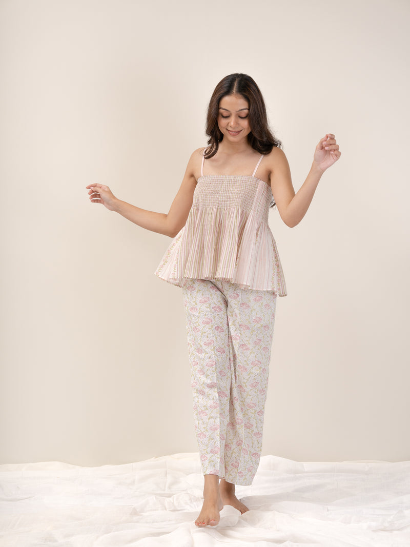 Cotton Hand Block Printed Top - Pink