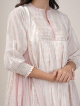 Cotton Hand Block Printed Dress - Pink