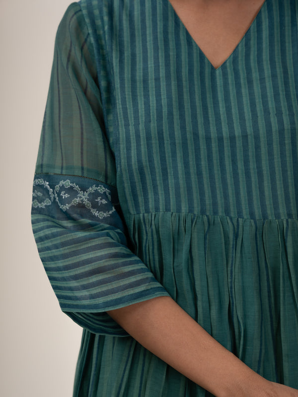 Cotton Hand Block Printed kurta- Green