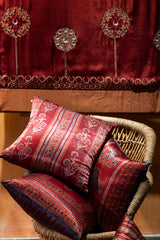 Ajrak Printed Mashru Cushion