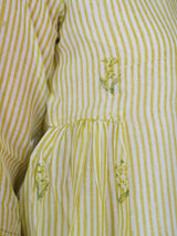 Green Striped Chanderi Peplum Top