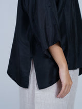Black Dupion Silk Oversized Shirt