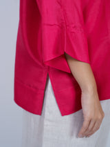 Pink Dupion Silk Oversized Shirt