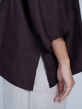 Brown Dupion Silk Oversized Shirt