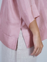 Pink Dupion Silk Oversized Shirt