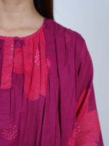Pink Floral Oversized Cotton Top