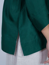 Green Dupion Silk Oversized Shirt
