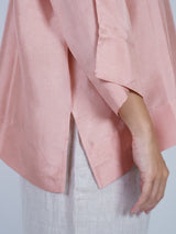 Peach Dupion Silk Oversized Shirt