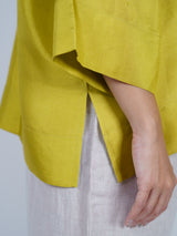 Yellow Dupion Silk Oversized Shirt