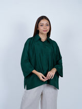 Green Dupion Silk Oversized Shirt