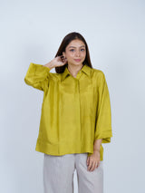 Yellow Dupion Silk Oversized Shirt