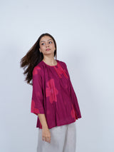 Pink Floral Oversized Cotton Top