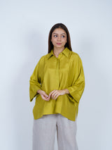 Yellow Dupion Silk Oversized Shirt