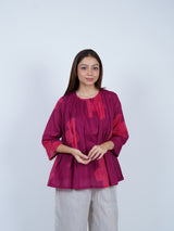 Pink Floral Oversized Cotton Top