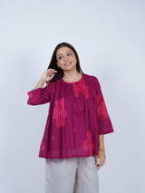 Pink Floral Oversized Cotton Top