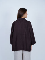 Brown Dupion Silk Oversized Shirt