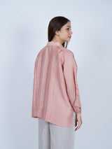 Peach Dupion Silk Oversized Shirt