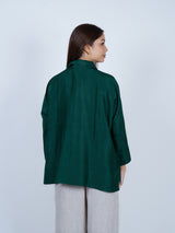 Green Dupion Silk Oversized Shirt