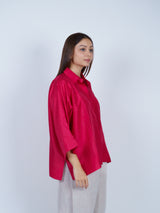 Pink Dupion Silk Oversized Shirt