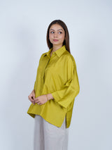 Yellow Dupion Silk Oversized Shirt