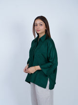 Green Dupion Silk Oversized Shirt