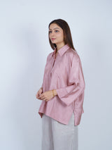Pink Dupion Silk Oversized Shirt