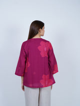 Pink Floral Oversized Cotton Top