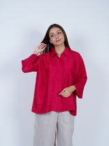Pink Dupion Silk Oversized Shirt