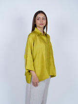 Yellow Dupion Silk Oversized Shirt