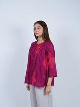 Pink Floral Oversized Cotton Top