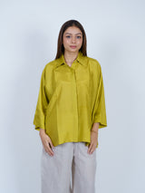 Yellow Dupion Silk Oversized Shirt