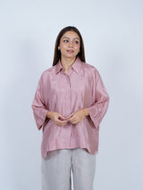 Pink Dupion Silk Oversized Shirt
