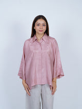 Pink Dupion Silk Oversized Shirt