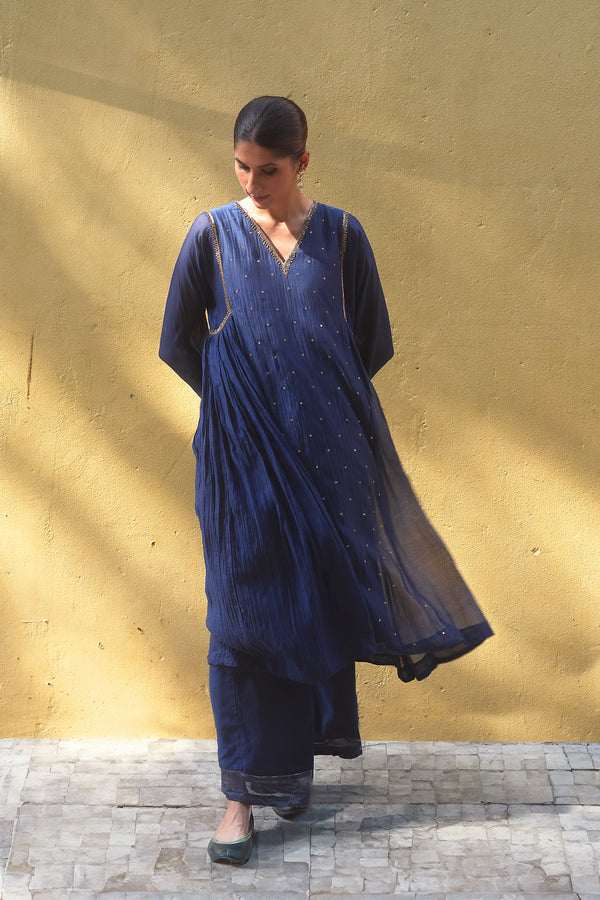 Chanderi Parallel - Blue