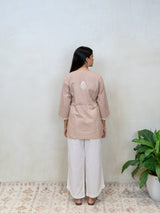 Cotton Chikankari Kurti - Light Pink