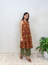 Cotton Hand Block Printed Top - Red