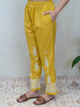 Cotton Chikankari Parallel - Yellow