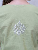 Cotton Chikankari Kurta - Green