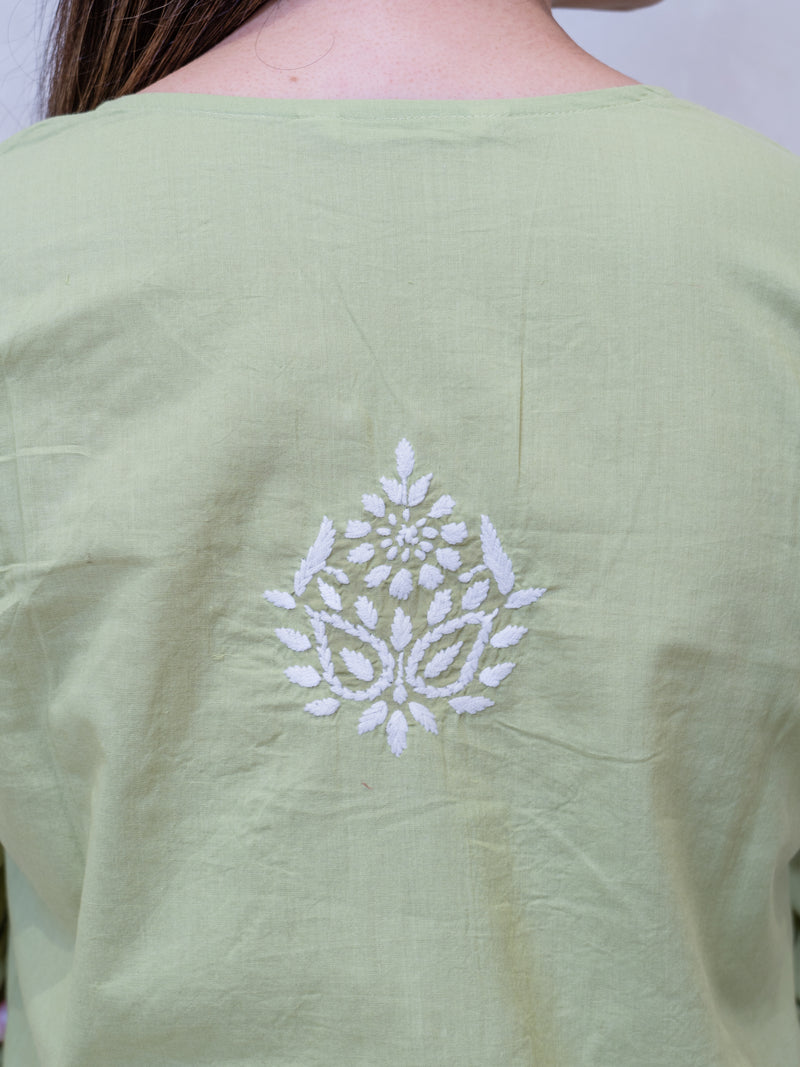 Cotton Chikankari Kurta - Green