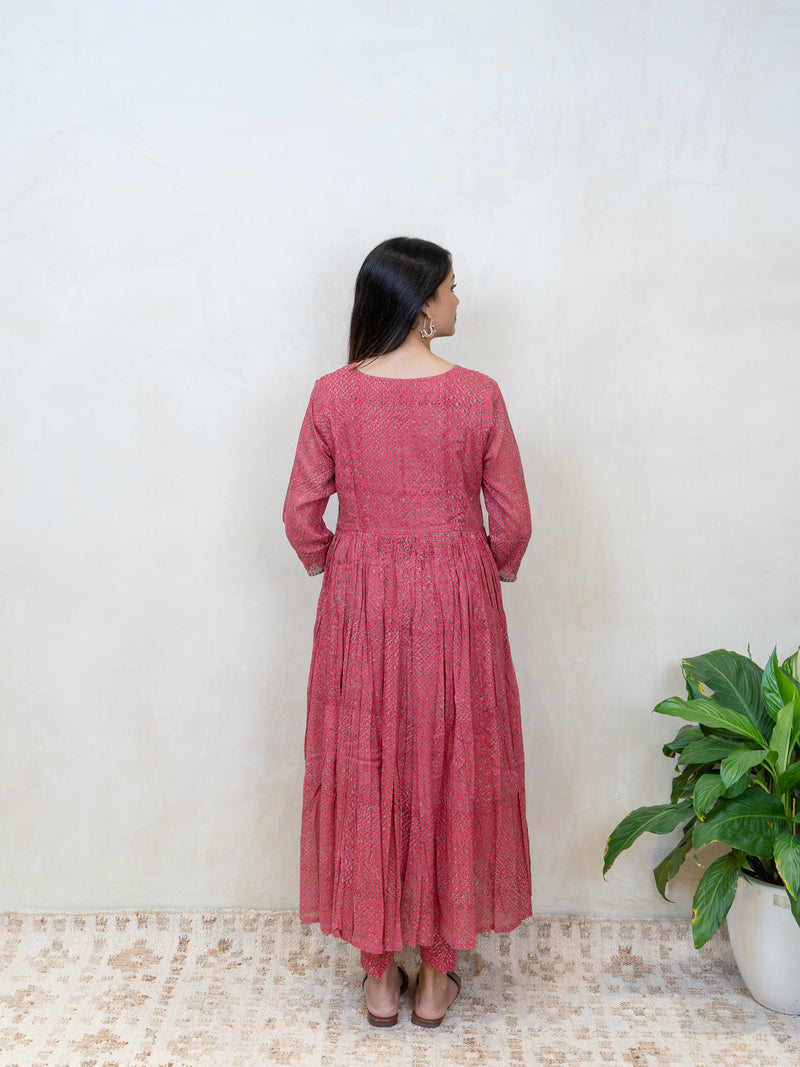 Cotton Hand Block Printed Kurta - Pink