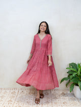 Cotton Hand Block Printed Kurta - Pink