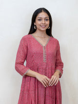 Cotton Hand Block Printed Kurta - Pink