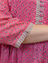 Cotton Hand Block Printed Kurta - Pink